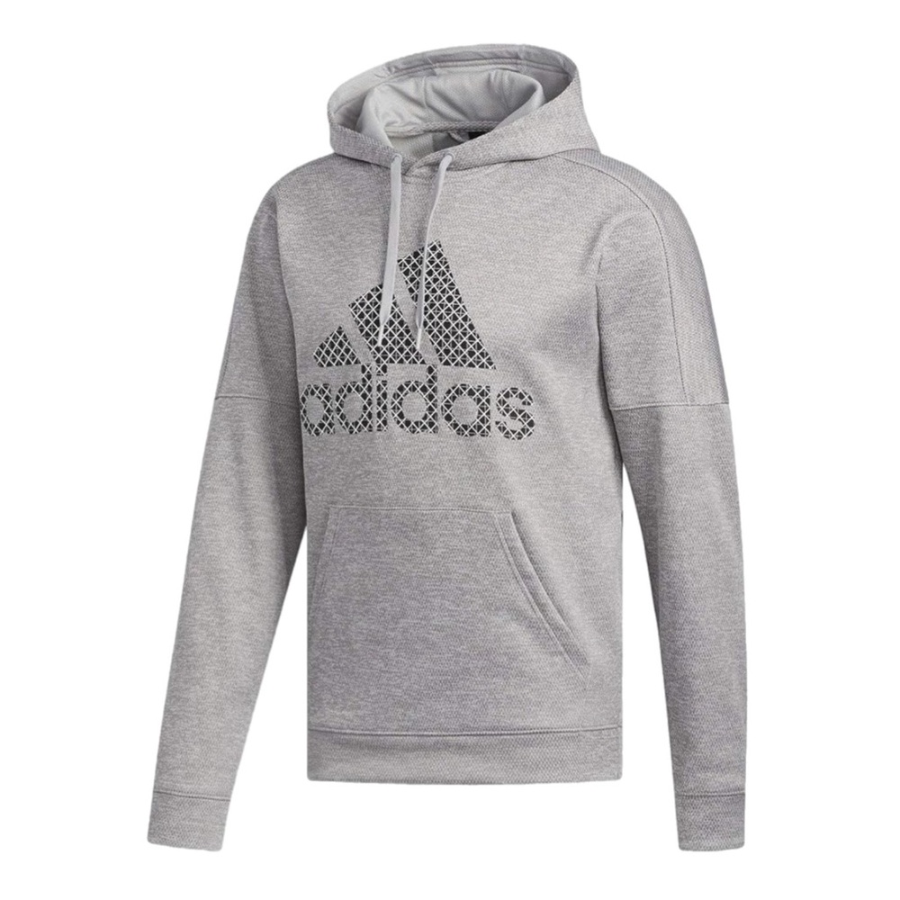 Adidas Men’s Team Issue Badge of Sport Grid Hoodie Medium Grey Heather